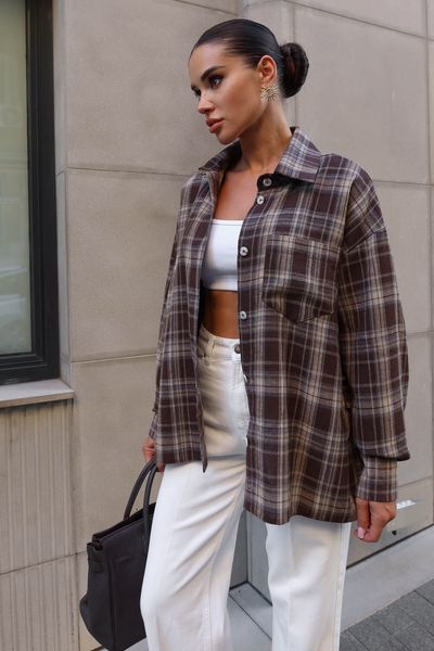 Рубашка Jadone Fashion Сьют коричнева Сьют фото