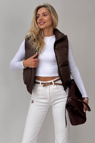 Укорочений Жилет Jadone Fashion Скай шоколад Скай фото