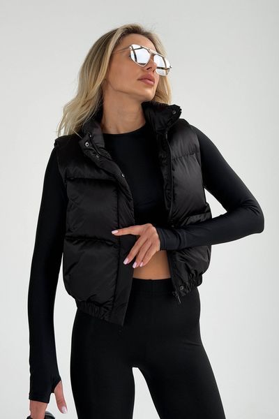 Укорочений Жилет Jadone Fashion Скай чорний Скай фото