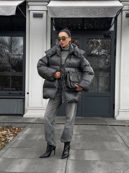 Пуфер Jadone Fashion Тайм ONE SIZE графіт Тайм фото