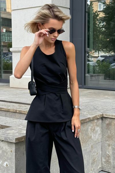 Стильний костюм Jadone Fashion Макі Велет XS чорний Маки Велет фото