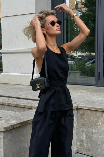 Стильний костюм Jadone Fashion Макі Велет XS чорний Маки Велет фото