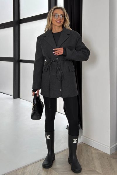 Укорочене Пальто Jadone Fashion Тренд графіт Тренд фото
