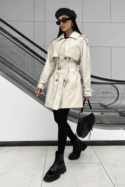 Тренч Jadone Fashion Некст укорочений білий Некст укороченный белый фото