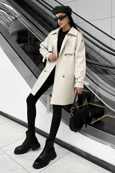 Тренч Jadone Fashion Некст укорочений білий Некст укороченный белый фото